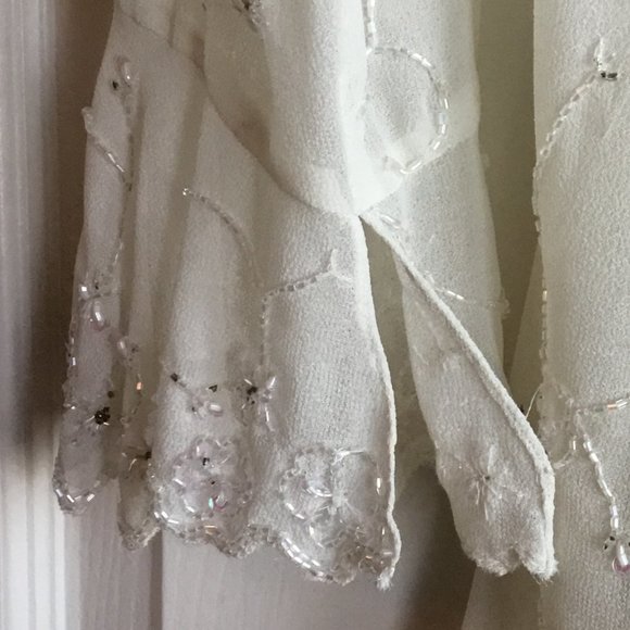 Hand Beaded silk sequined blouse + camisole - Picture 6 of 7